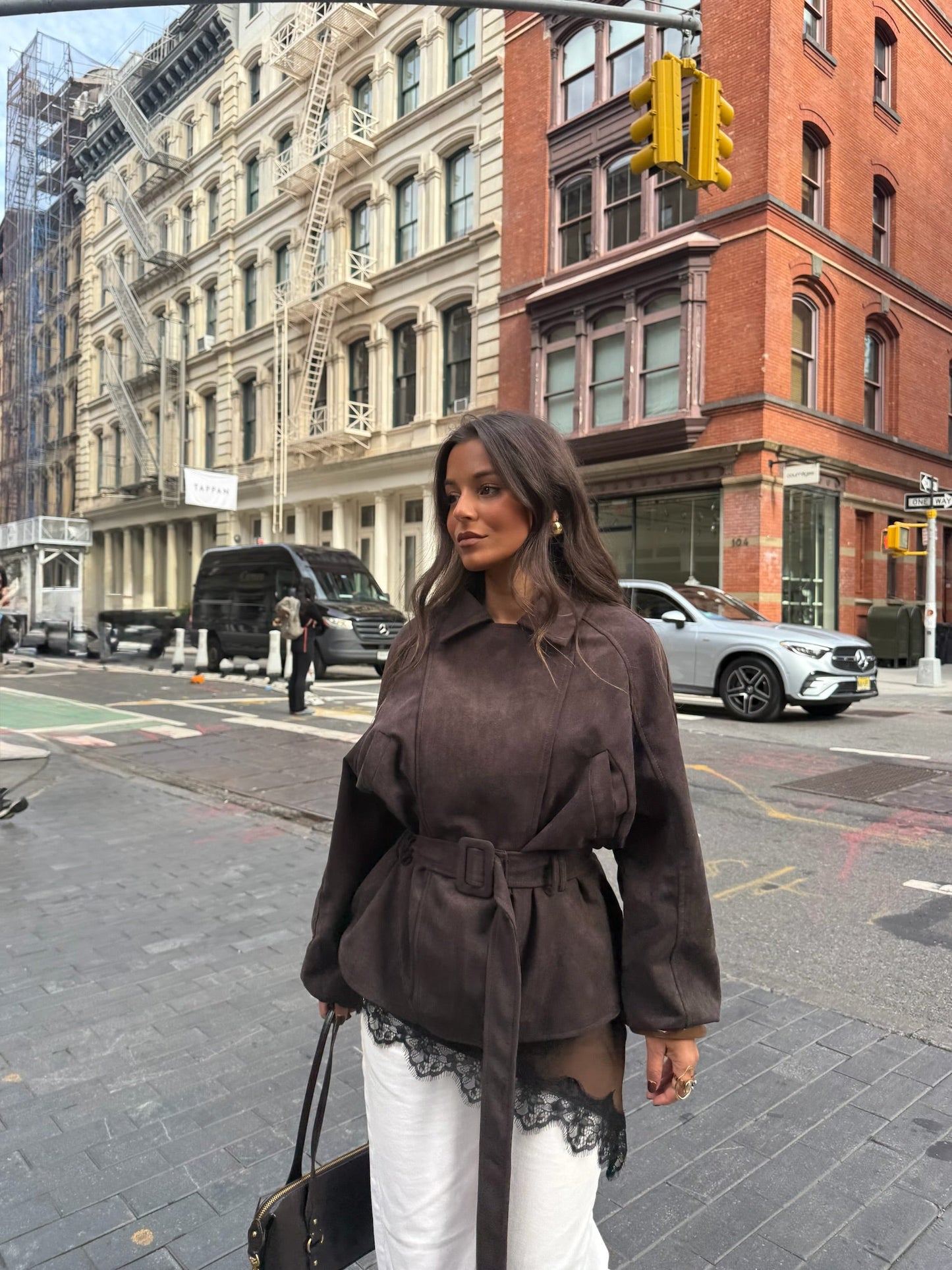 Nir | Suede Jacket with Belt