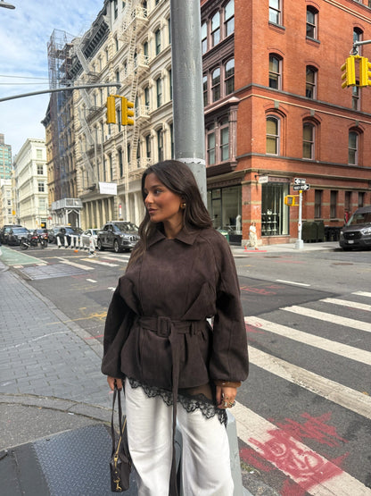 Nir | Suede Jacket with Belt