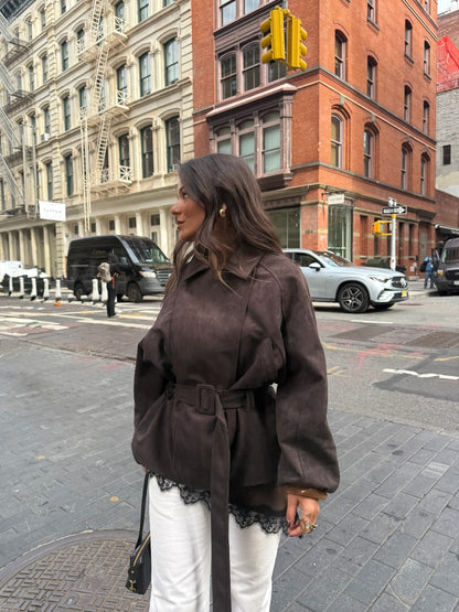 Nir | Suede Jacket with Belt