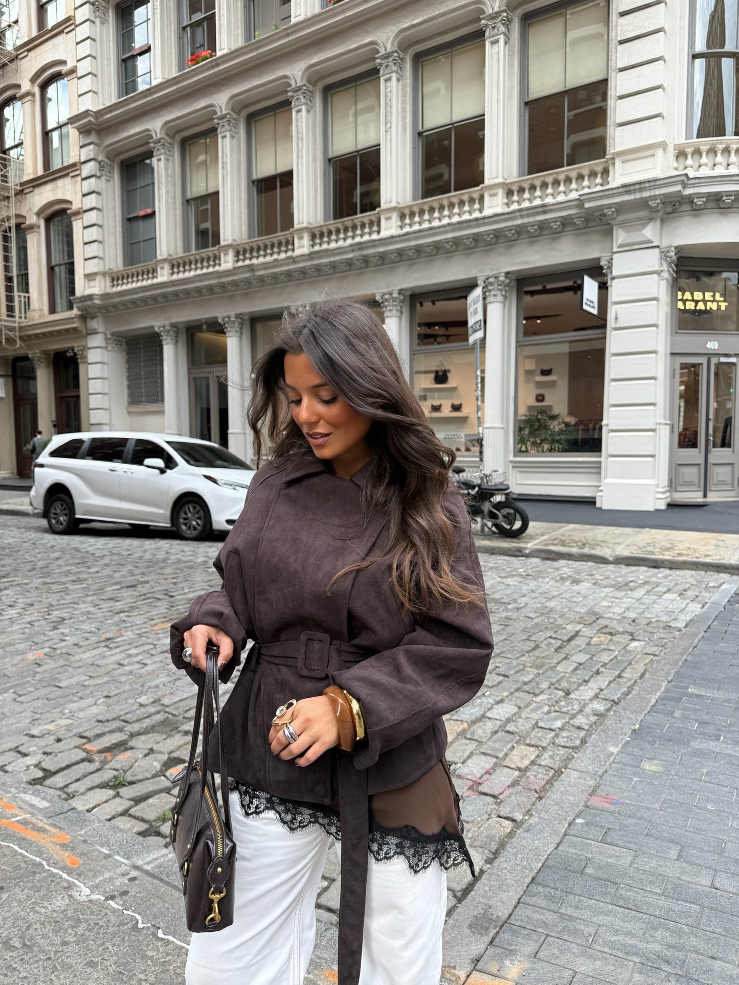 Nir | Suede Jacket with Belt