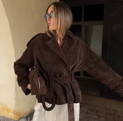Nir | Suede Jacket with Belt