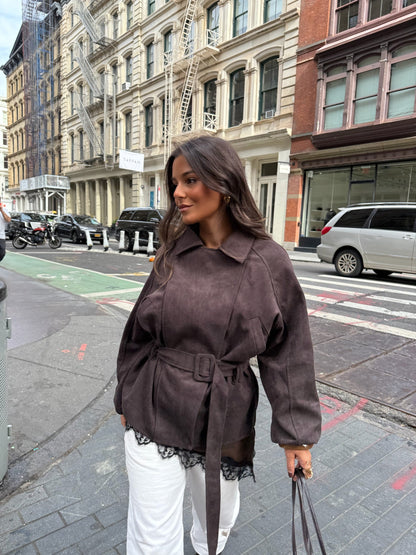 Nir | Suede Jacket with Belt